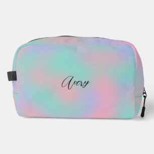 Custom Name Rainbow Painting Texture Pattern Dopp Kit
