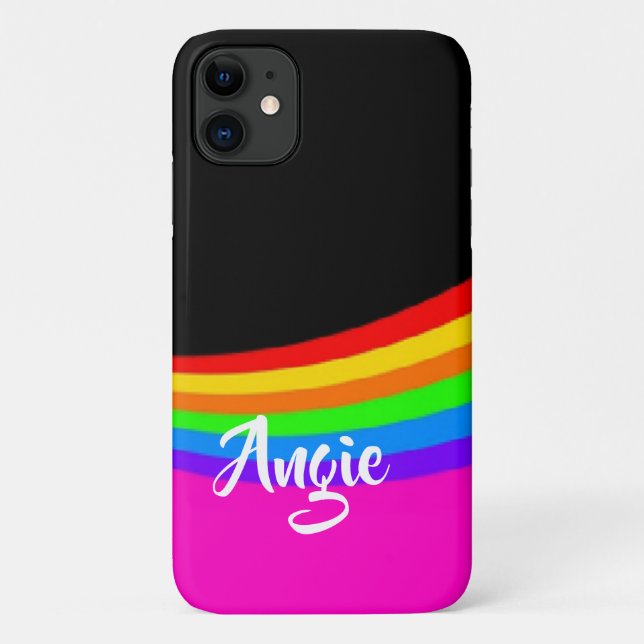 Custom name rainbow patterned Case-Mate iPhone case (Back)