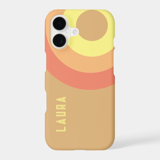 Custom name Rainbow Target – pink, Peach brown (Back)