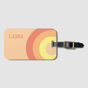 Custom name Rainbow Target – pink, Peach  Luggage Tag