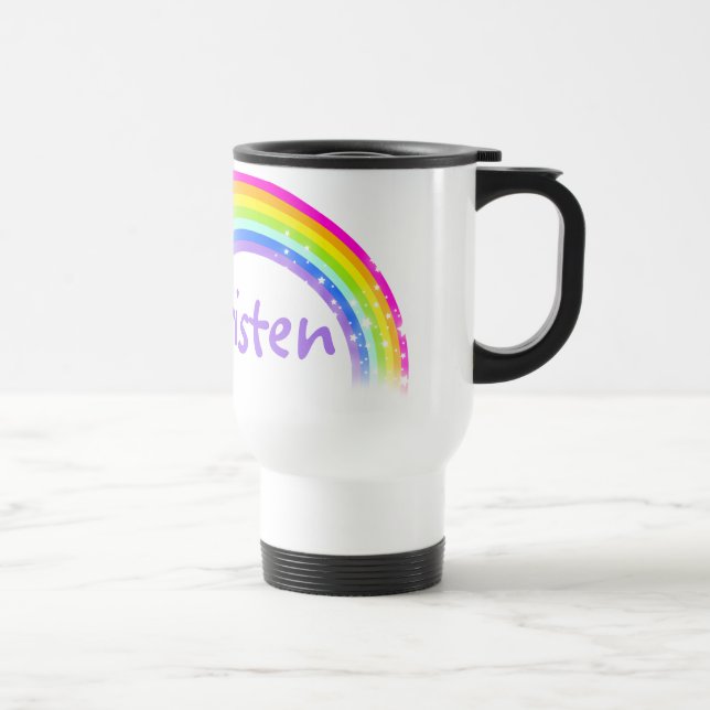 Custom name rainbow travel / girls club violet mug (Right)