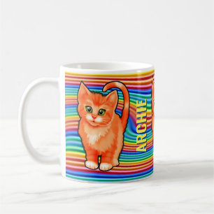 Custom name rainbows and kitten Mug. Coffee Mug