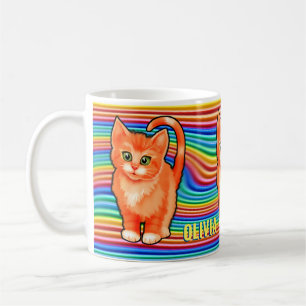 Custom name rainbows and kitten Mug. Coffee Mug