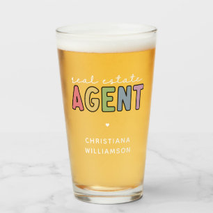 Custom Name Real Estate Agent   Realtor Gifts Glass