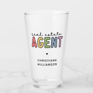 Custom Name Real Estate Agent Realtor Gifts Glass