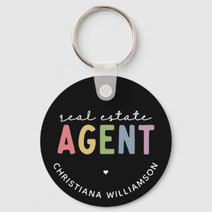 Custom Name Real Estate Agent   Realtor Gifts Key Ring