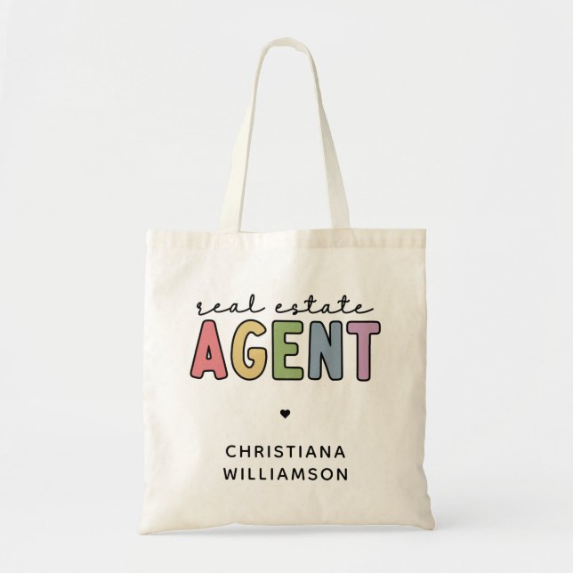 Custom Name Real Estate Agent | Realtor Gifts  Tote Bag (Front)