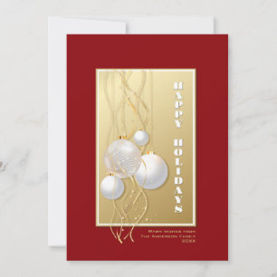Custom Name Red and Gold Holiday Greeting