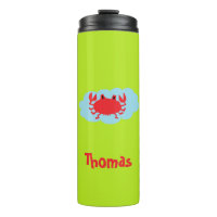 Custom name red crab on blue and green