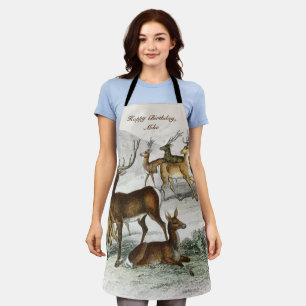Custom Name Red Deer Hart, Hind, Roebuck Musk Deer Apron