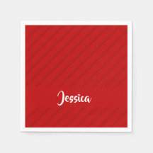 Custom name red diagonal plastic textured