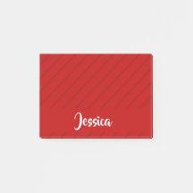 Custom name red diagonal plastic textured