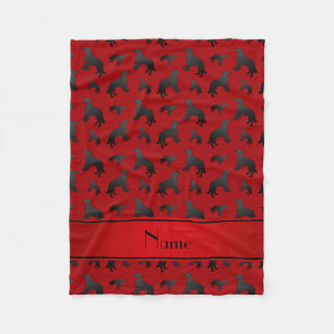 Custom name red flat coated retriever dogs fleece blanket