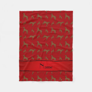 Custom name red German shorthaired pointer dogs Fleece Blanket