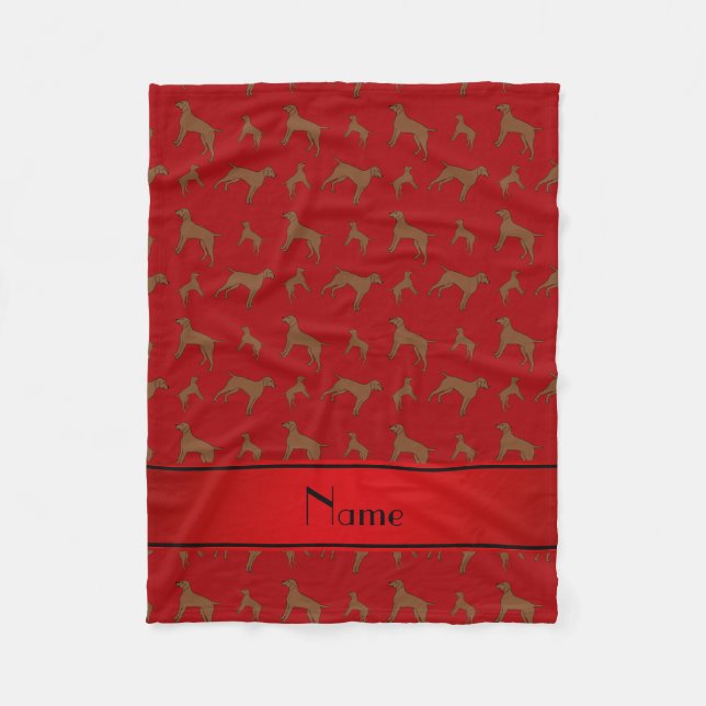 Custom name red German shorthaired pointer dogs Fleece Blanket (Front)