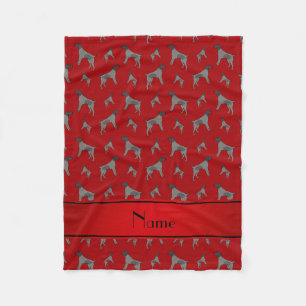 Custom name red German Wirehaired Pointer dogs Fleece Blanket