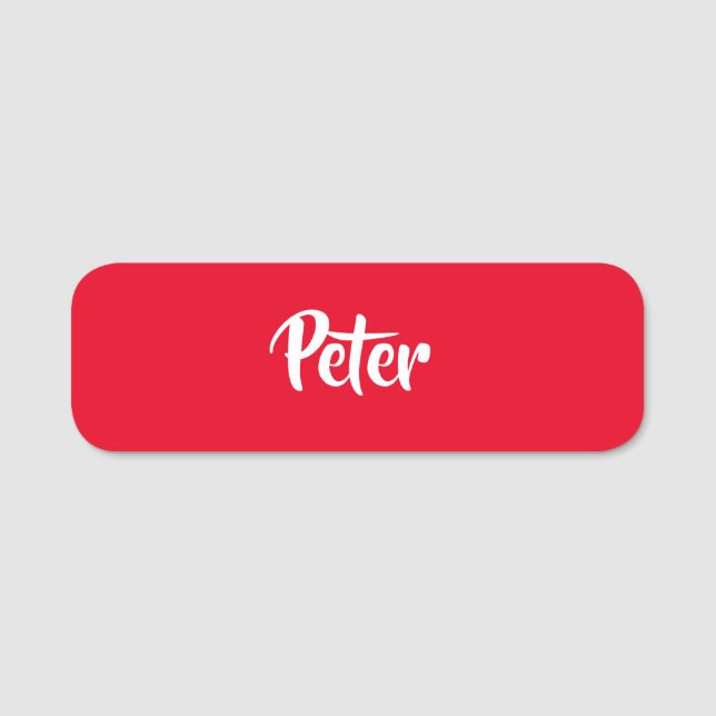 Custom name red plain name tag (Front)