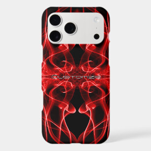 Custom Name Red Smoke Symmetrical Black