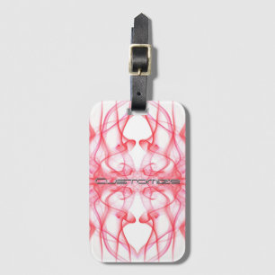 Custom Name Red Smoke Symmetrical White Luggage Tag