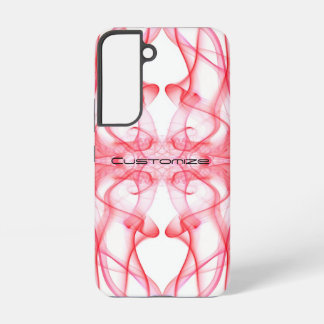 Custom Name Red Smoke Symmetrical White Samsung Galaxy Case