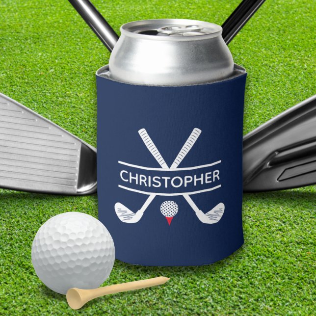 Custom Name Red White Blue Golf Can Cooler (Custom Name Red White Blue Golf Can Cooler)
