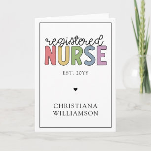 Custom Name Registered Nurse RN Nurse Graduation Card
