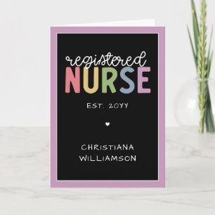 Custom Name Registered Nurse RN Nurse Graduation Card