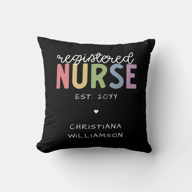 Custom Name Registered Nurse RN Nurse Graduation Cushion (Front)