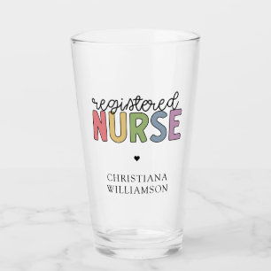 Custom Name Registered Nurse RN Nurse Graduation Glass