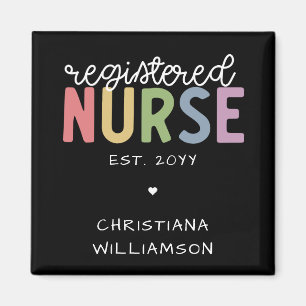 Custom Name Registered Nurse RN Nurse Graduation  Magnet