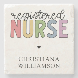 Custom Name Registered Nurse RN Nurse Graduation Stone Coaster