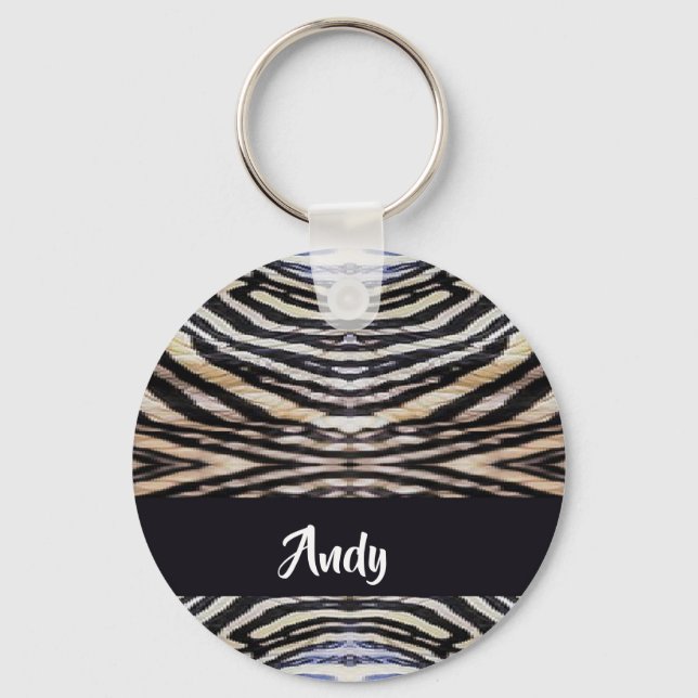 Custom name reptile skin patterned key ring (Front)