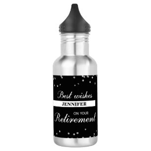 Custom Name, Retirement Congratulations Black 532 Ml Water Bottle
