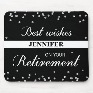 Custom Name, Retirement Congratulations Black Mouse Mat
