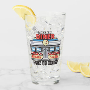 Custom NAME Retro 50s Diner Sign Fifties Atomic Glass