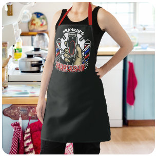 Custom NAME Retro Barber Shop Pole Barbershop Apron