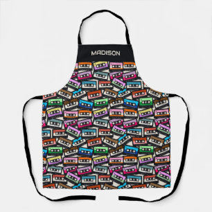 Custom Name Retro Casette Tapes Apron
