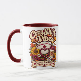 Custom Name Retro Cosy Nurse Life Coffee Mug