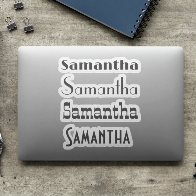 Custom Name Retro Decal Laptop Label (Creator Uploaded)