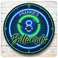 Custom NAME Retro Faux Neon 8 Ball Billiards Pool