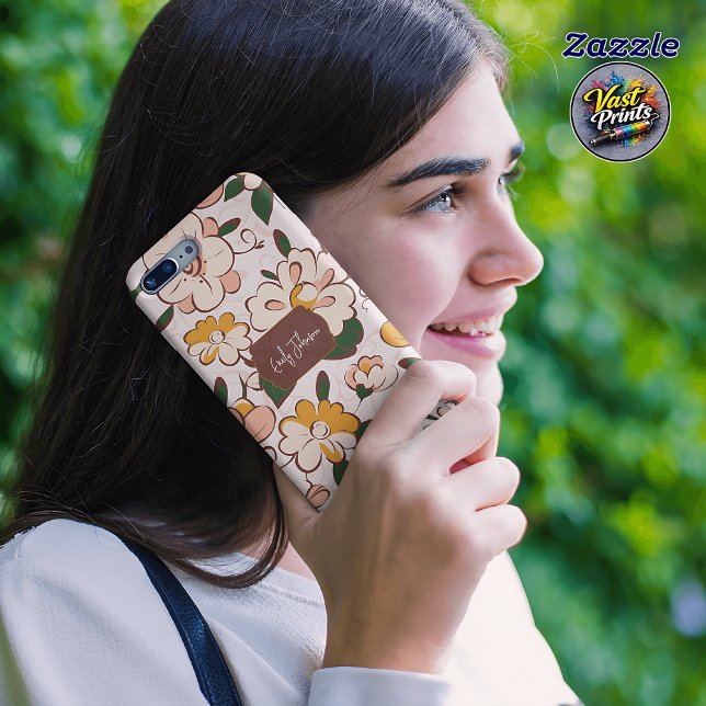 Custom Name Retro Floral Cream Yellow Flower Case-Mate iPhone Case (Custom Name Retro Floral Cream Yellow Flower Case-Mate iPhone Case)