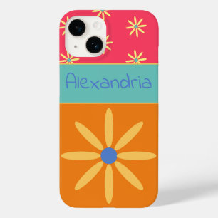 Custom Name Retro Flower Case-Mate iPhone 14 Case