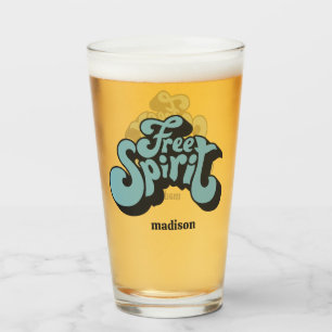 Custom Name Retro "Free Spirit" Glass
