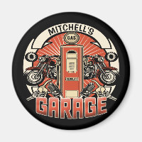 Custom NAME Retro Gas Pump Motorcycle Biker Garage