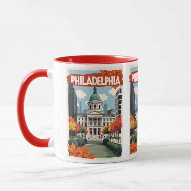 Custom Name Retro Philadelphia Mug (Left)