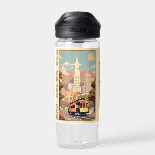 Custom Name Retro San Francisco Water Bottle