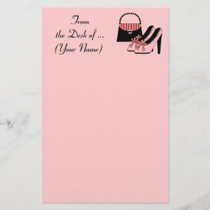 Custom Name Retro Shoes Stationery (pink)