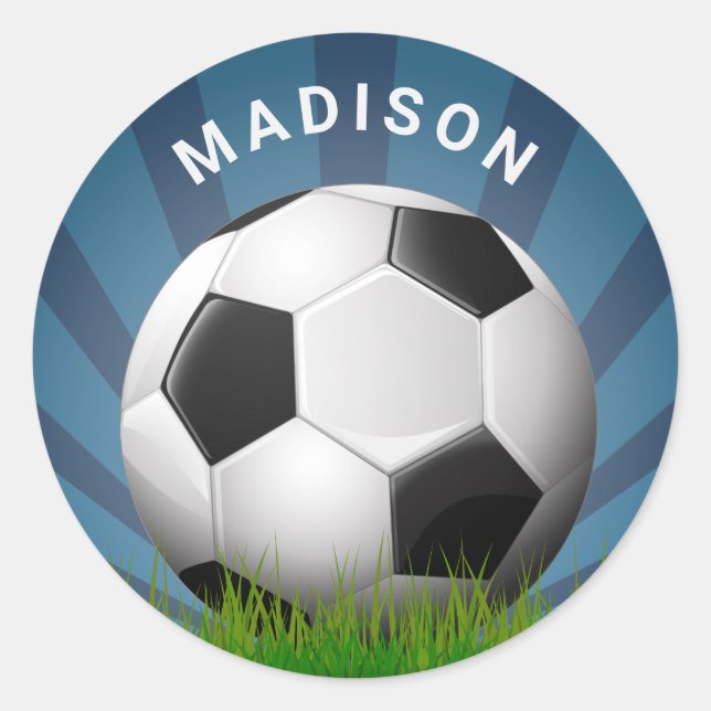 Custom name Retro Soccer Ball stickers (Front)