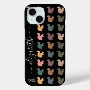 Custom Name Retro Squirrel Vintage Forest Gift iPhone 15 Case