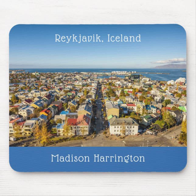 Custom Name Reykjavik Iceland Mouse Mat (Front)